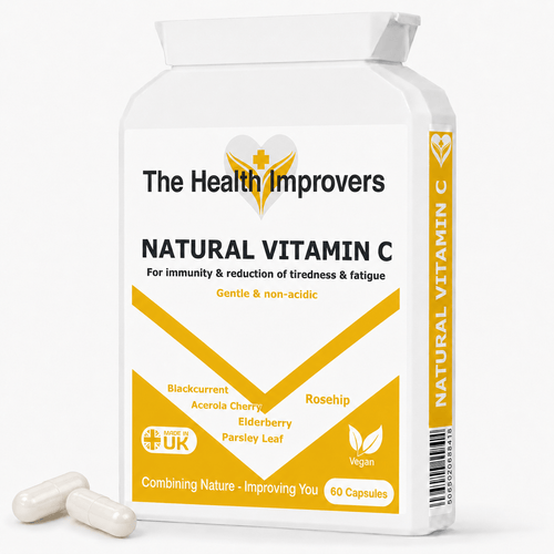 Natural Vitamin C supplement bottle by The Health Improvers