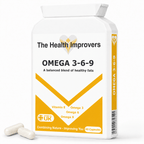 Omega 3 6 9 Complex supplement bottle by The Health Improvers