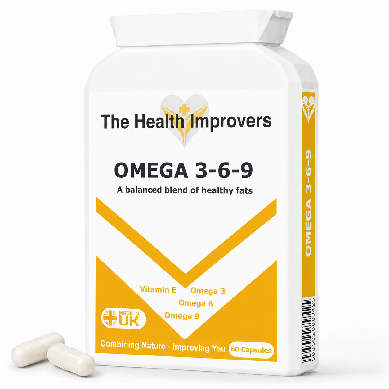 Omega 3 6 9 Complex supplement bottle by The Health Improvers