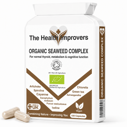 Organic Seaweed Complex supplement bottle by The Health Improvers