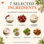 D-Mannose with cranberry, probiotics and zinc ingredients