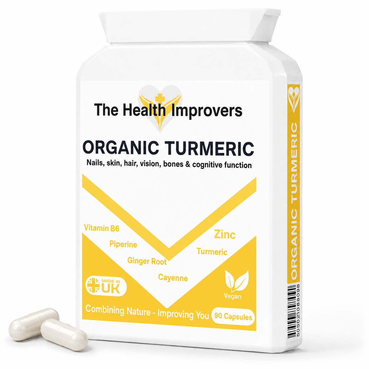 Turmeric Herbal Combo supplement bottle by The Health Improvers