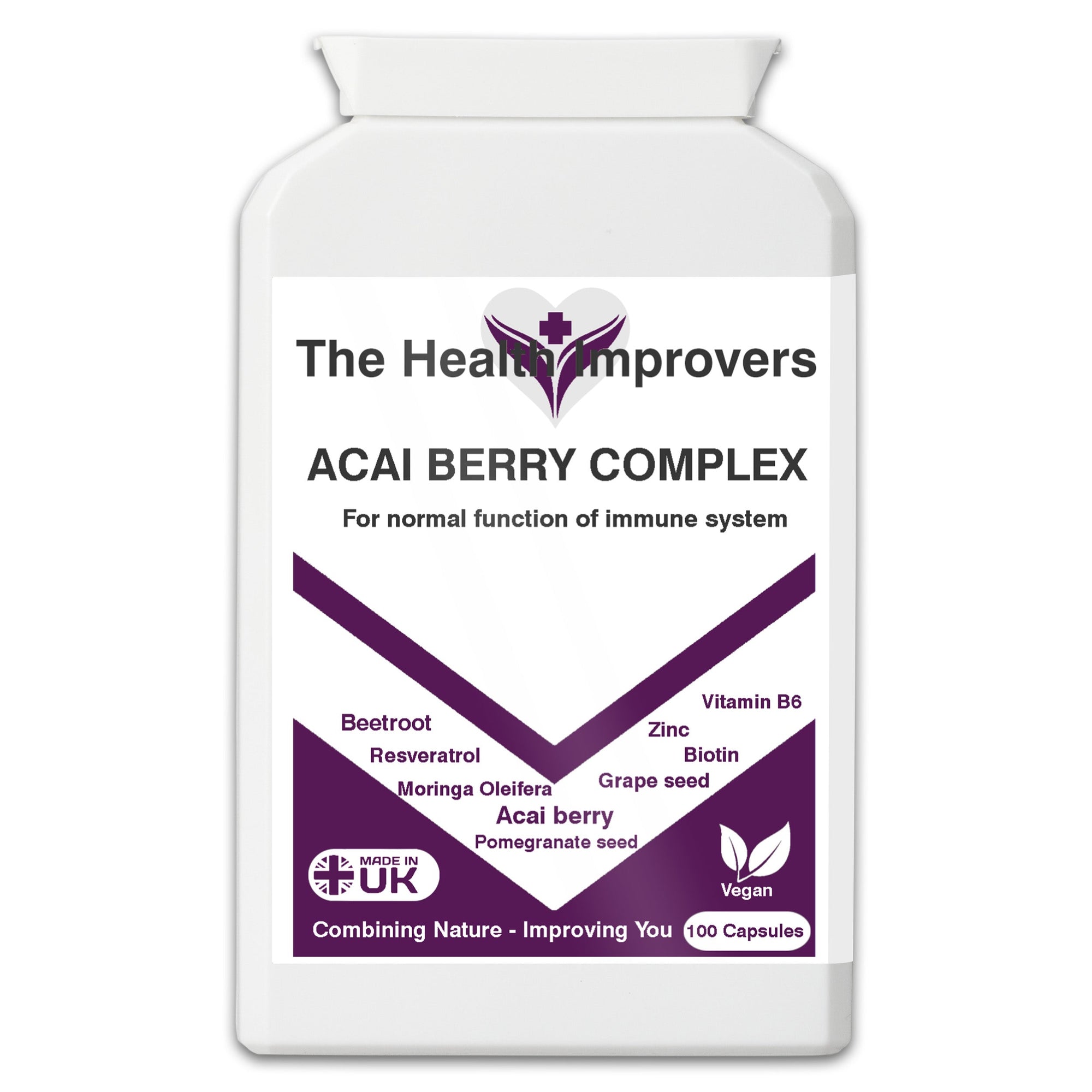 Acai Berry Complex | Immunity Support Vitamins Supplement |  Vegan | The Health Improvers