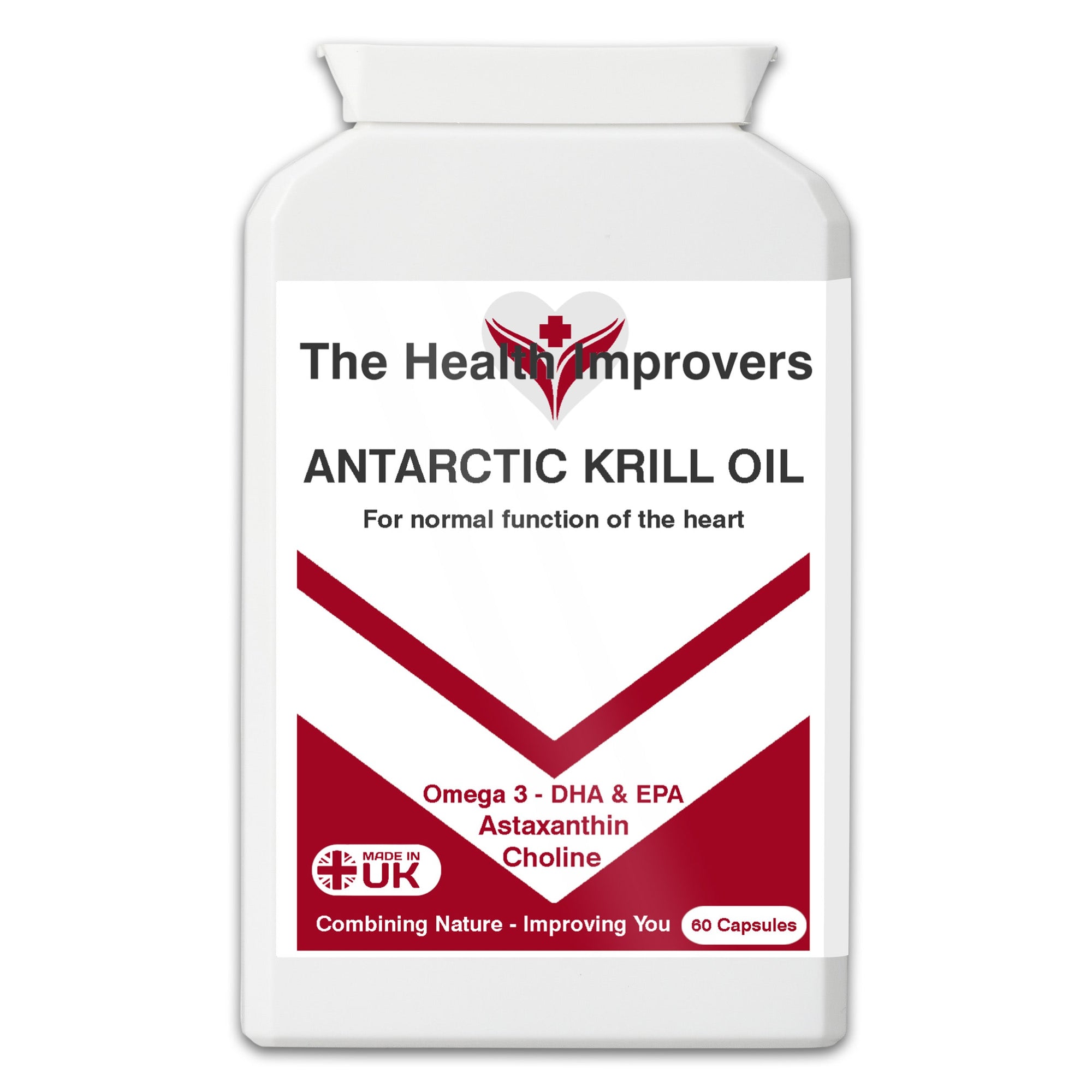 Antarctic Krill Oil Supplement | 500mg | Omega 3 Fatty Acids DHA and EPA | The Health Improvers