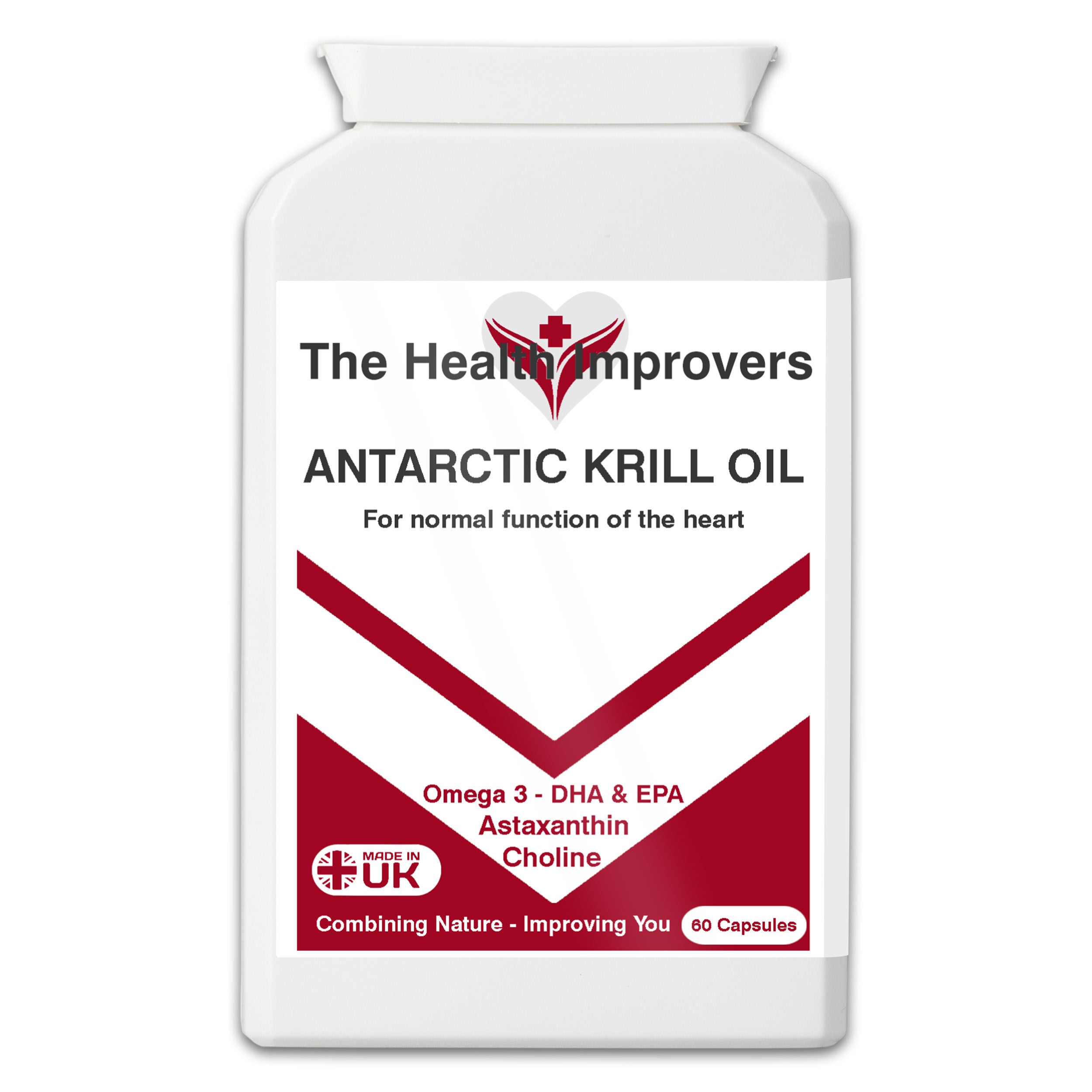 Antarctic Krill Oil Supplement | 500mg | Omega 3 Fatty Acids DHA and EPA | The Health Improvers