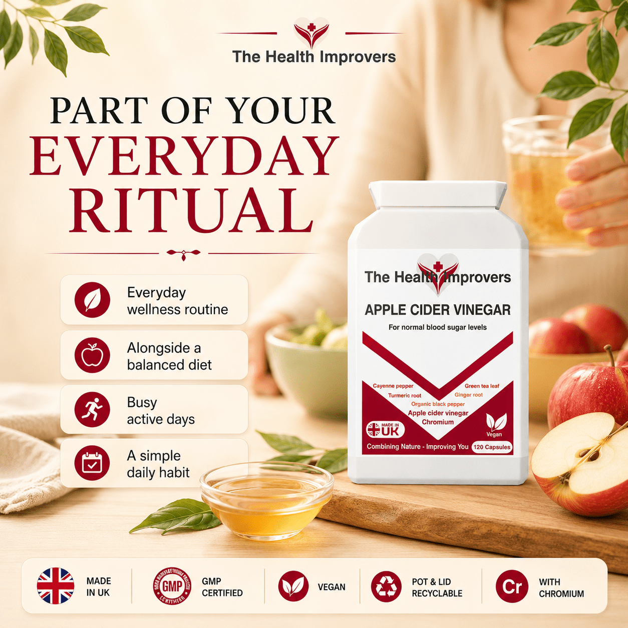 Apple Cider Vinegar Complex supplement as part of an everyday wellness routine