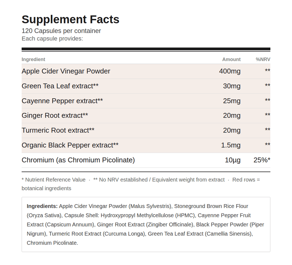 Apple Cider Vinegar Complex - front of bottle - UK made vegan supplement