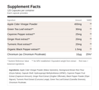 Apple Cider Vinegar Complex - front of bottle - UK made vegan supplement