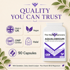 Aqualibrium quality standards, UK made, vegan, GMP certified and halal