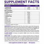 Aqualibrium supplement facts and ingredients panel, contains celery