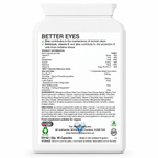 Better Eyes Complex supplement facts and ingredients panel