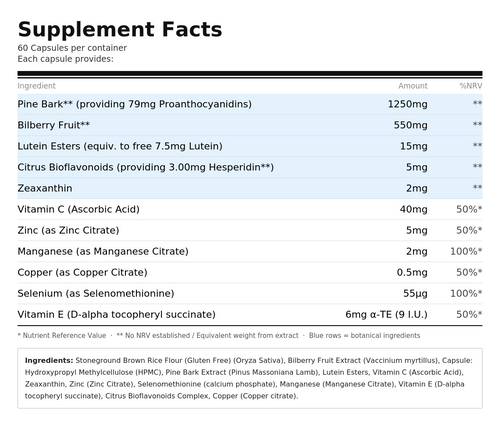Better Eyes Complex - front of bottle - UK made vegan supplement