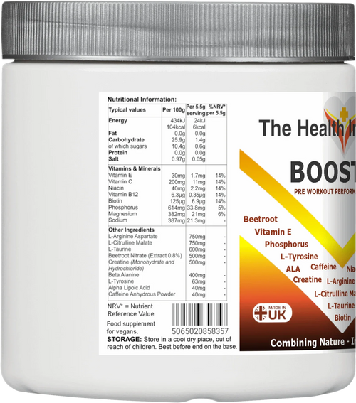 Boosted – Nitric Oxide Pre-Workout Blend for Strength, Energy & Focus - The Health Improvers