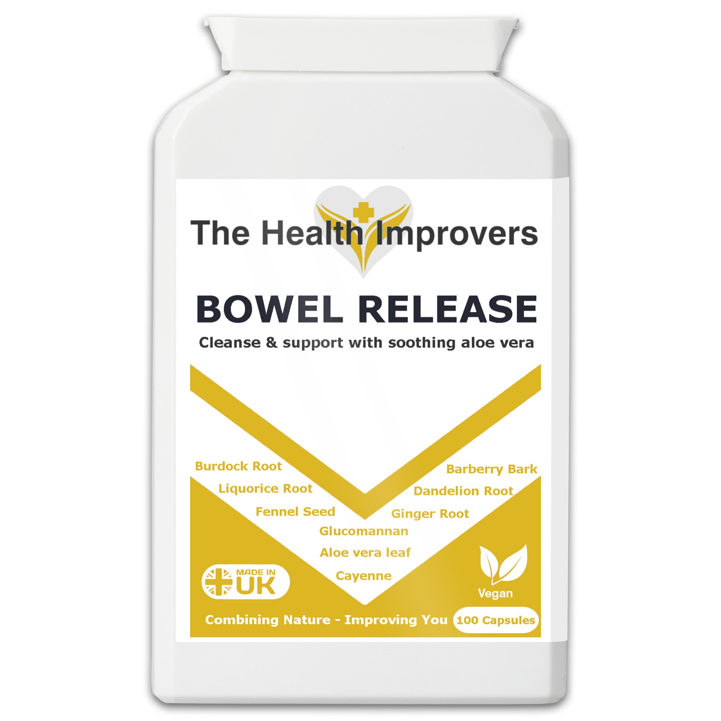 Bowel Release Supplement with Soothing Aloe Vera | Vegan | The Health Improvers