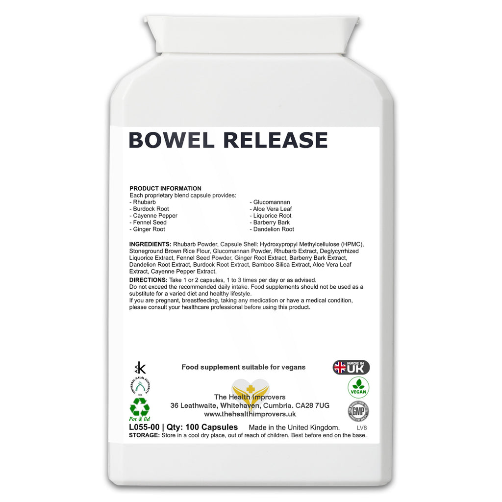 Bowel Release Supplement with Soothing Aloe Vera | Vegan | The Health Improvers