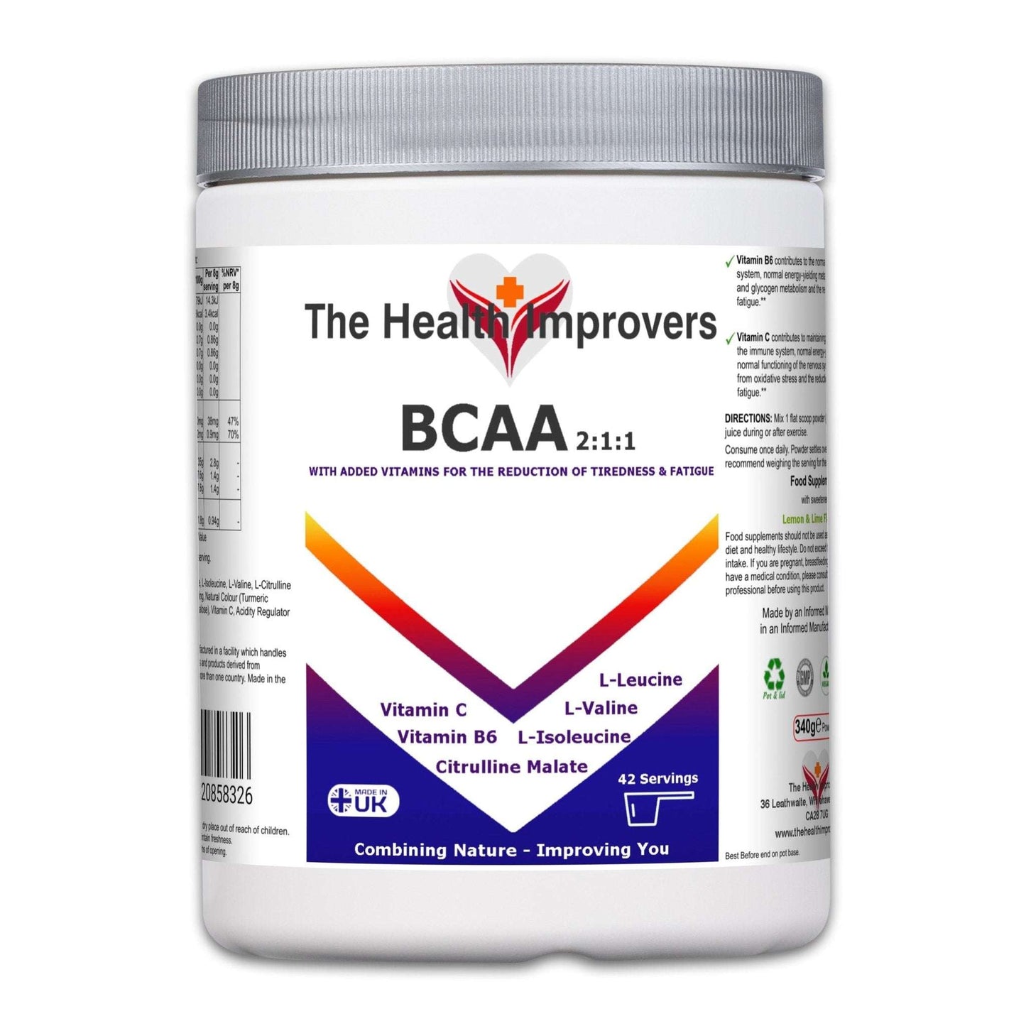 Branched Chain Amino Acids Drink Mix | BCAA 2:1:1 - The Health Improvers