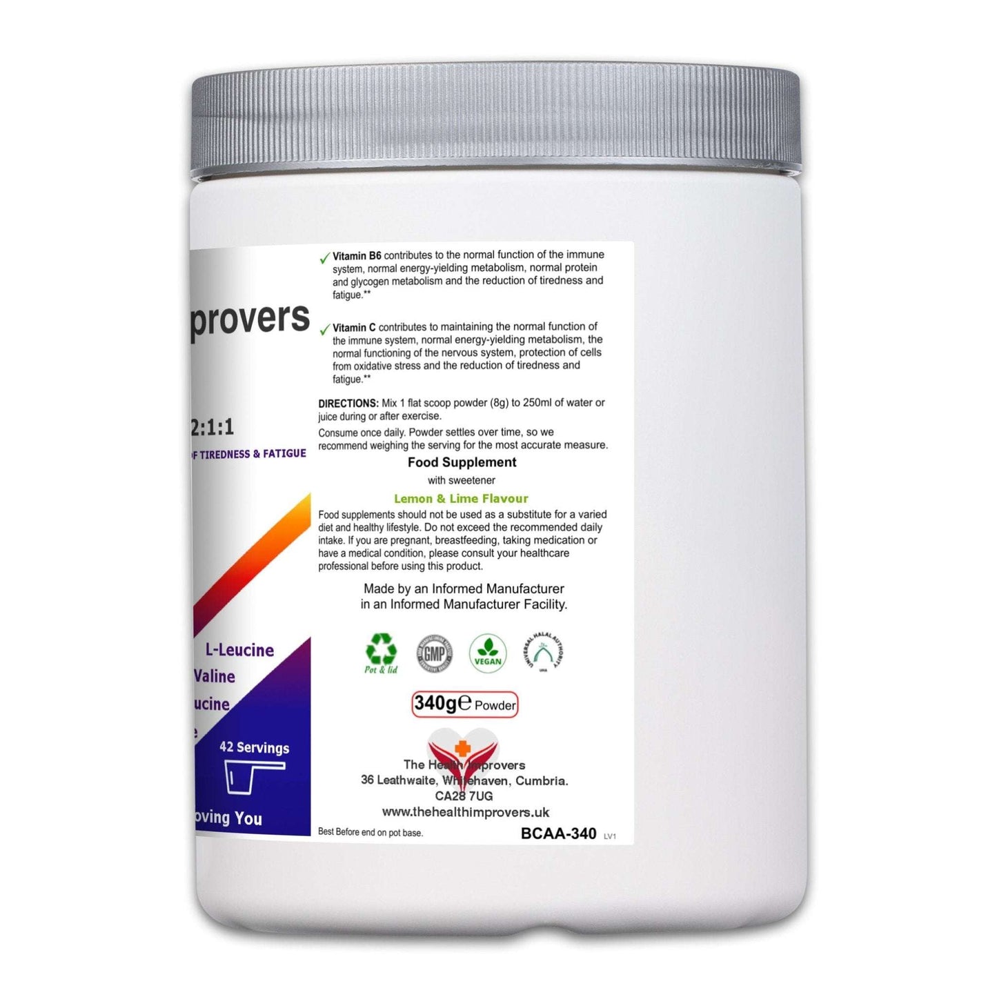 Branched Chain Amino Acids Drink Mix | BCAA 2:1:1 - The Health Improvers