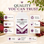 Cherry & Beetroot Complex quality standards, UK made, vegan, kosher and halal