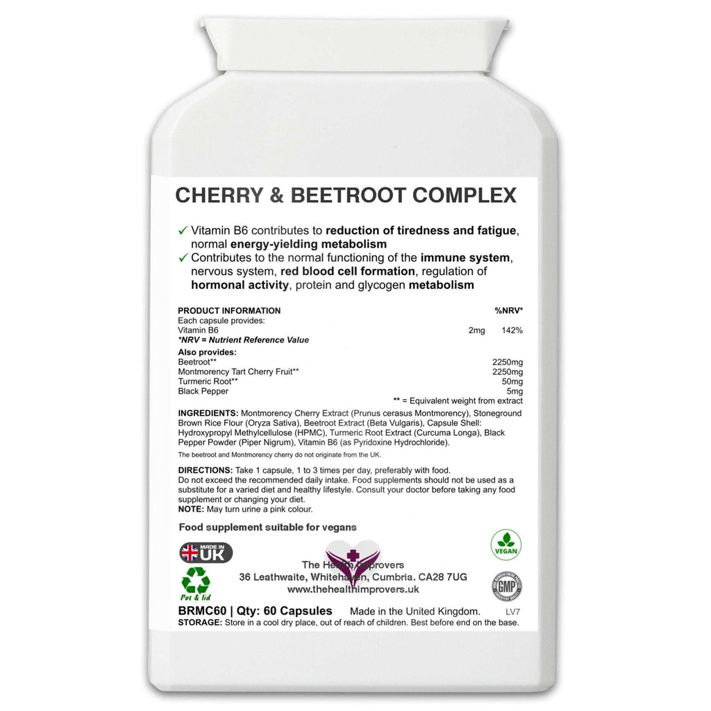 Cherry & Beetroot Complex Supplement | 4500mg | Vegan | - The Health Improvers