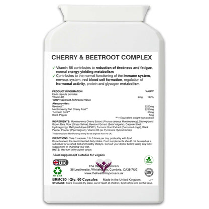 Cherry & Beetroot Complex Supplement | 4500mg | Vegan | - The Health Improvers