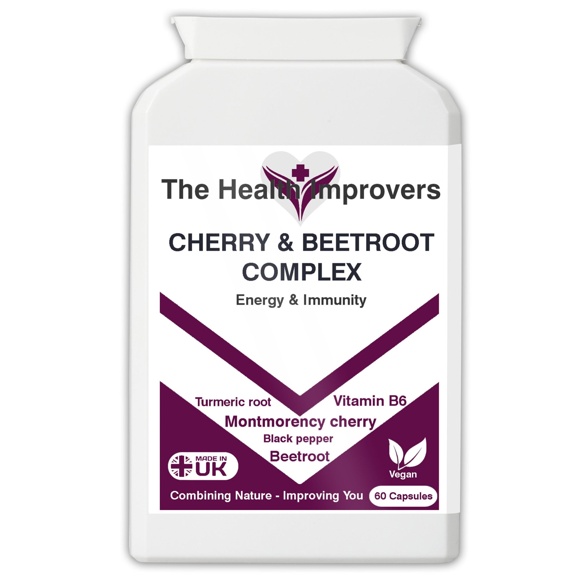Cherry & Beetroot Complex Supplement for Improved Immunity | 4500mg | Vegan | The Health Improvers