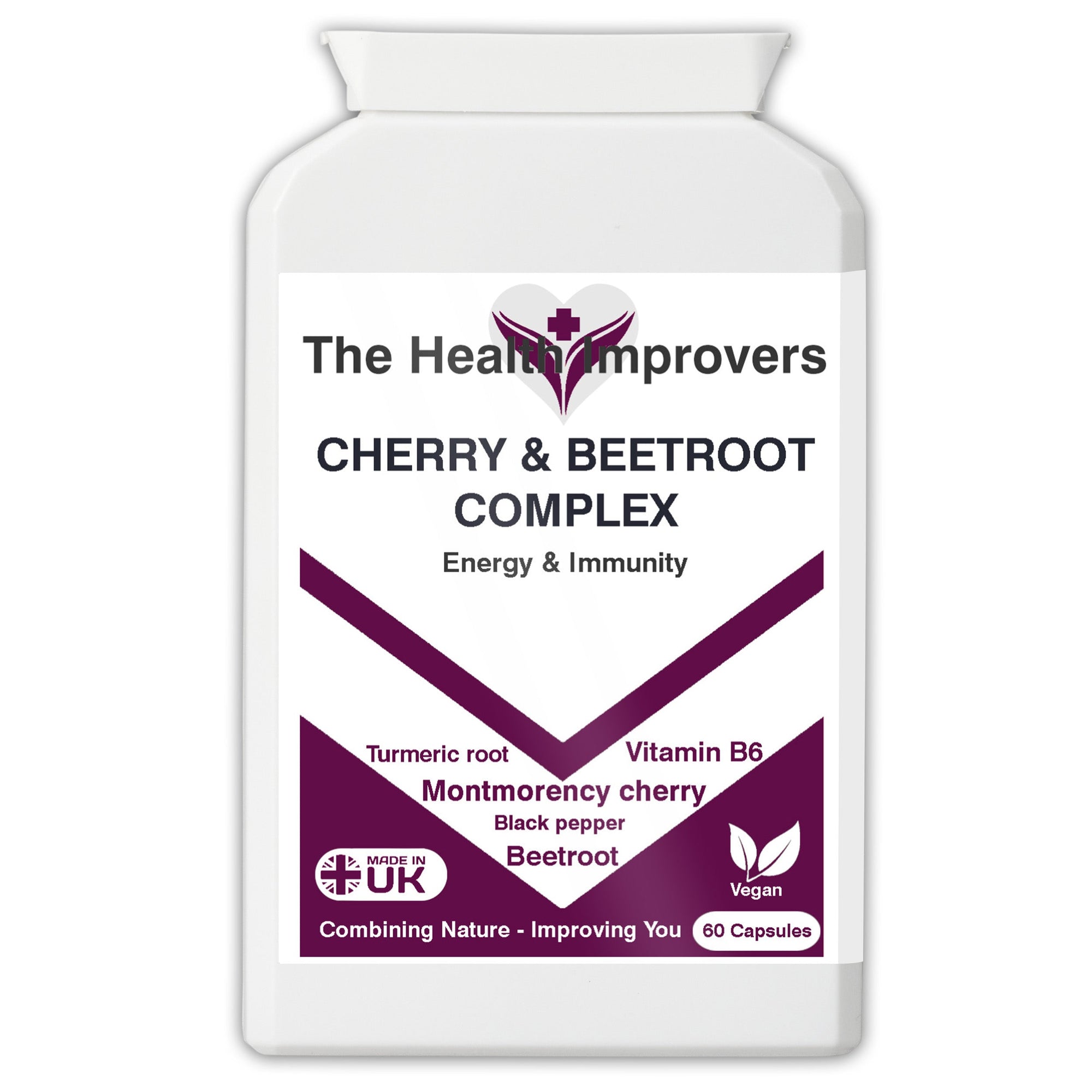 Cherry & Beetroot Complex Supplement for Improved Immunity | 4500mg | Vegan | The Health Improvers