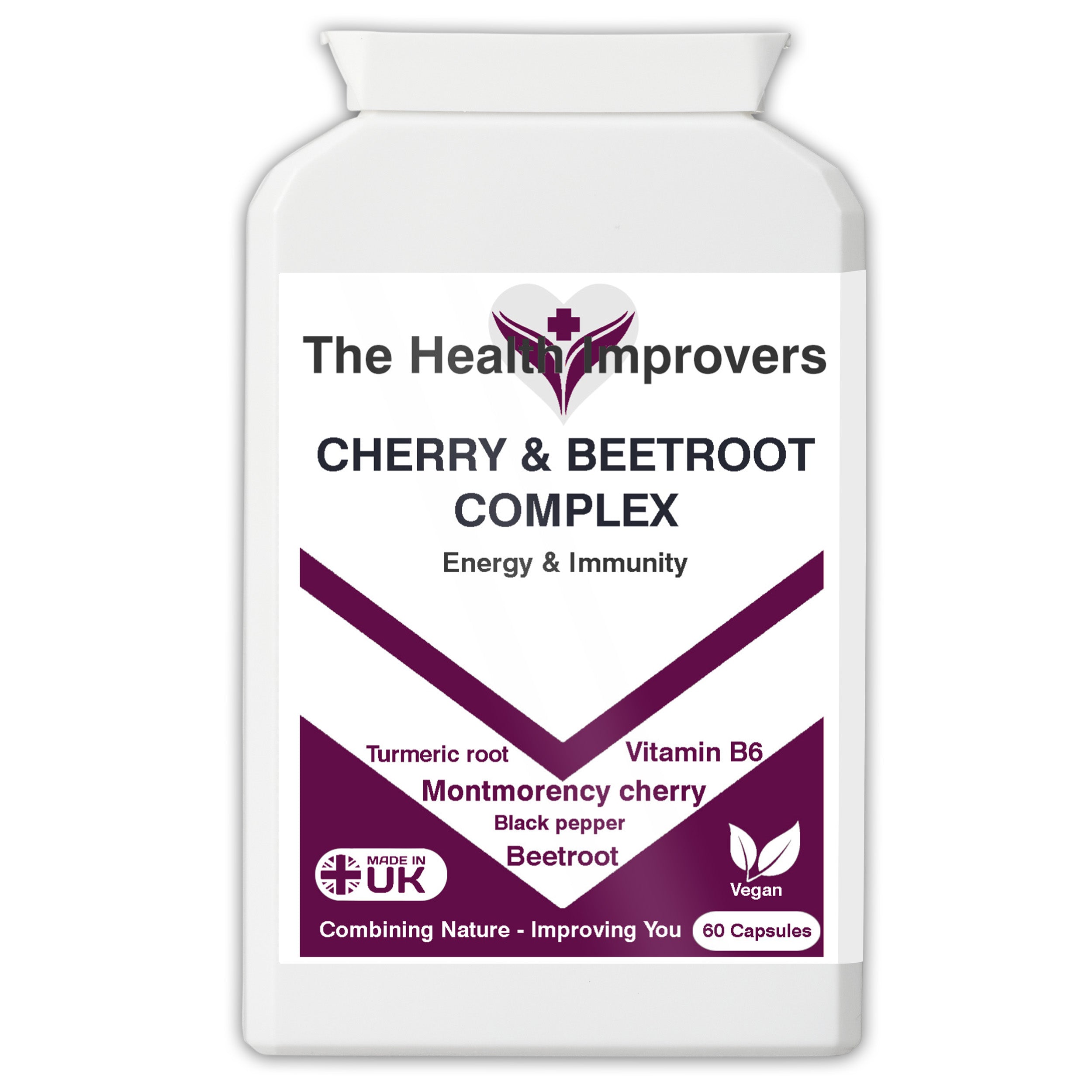 Cherry & Beetroot Complex Supplement for Improved Immunity | 4500mg | Vegan | The Health Improvers