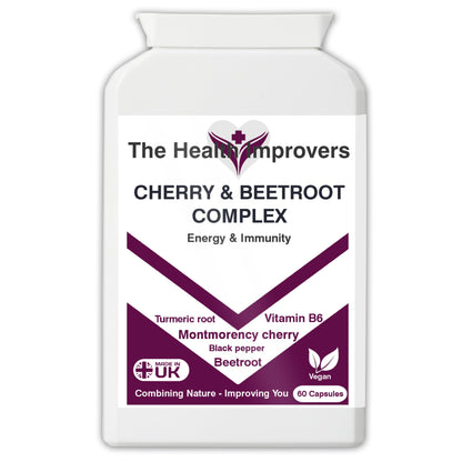 Cherry & Beetroot Complex Supplement for Improved Immunity | 4500mg | Vegan | The Health Improvers