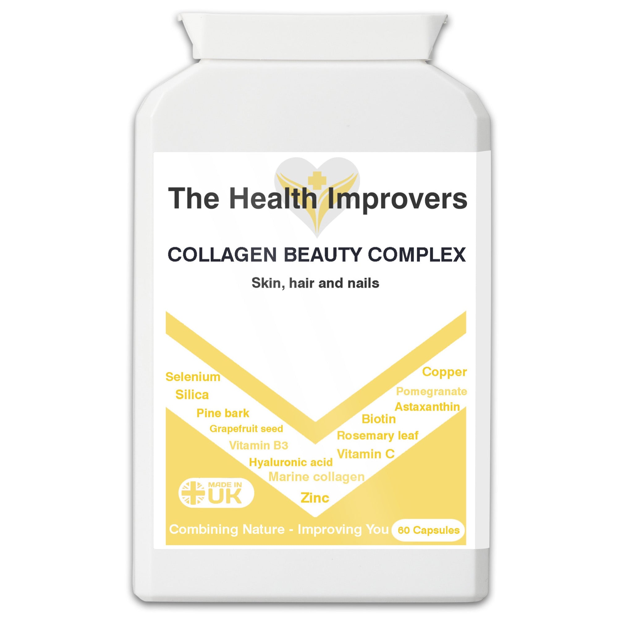 Collagen Beauty Complex Supplement with Hyaluronic Acid | Made in UK | The Health Improvers