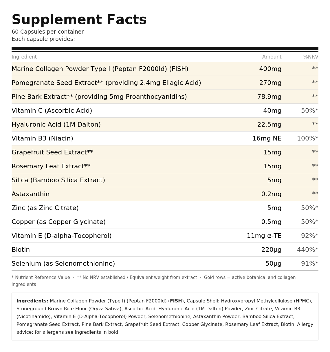 Marine Collagen Supplement | Skin, Hair, Nails, Joints Support | Collagen Beauty Complex