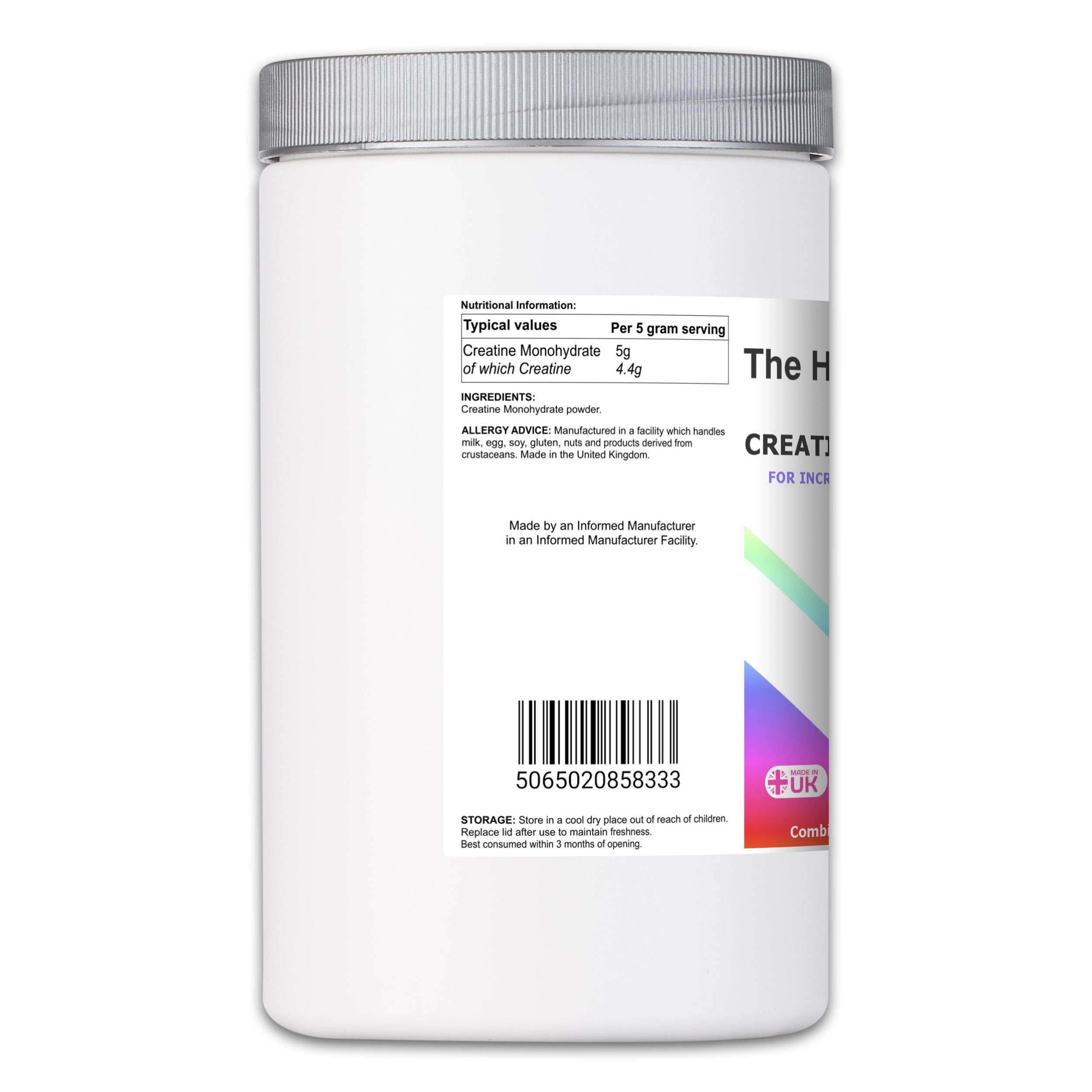 Creatine Monohydrate Drink Mix | 100 Servings | 5g Per Serving | The Health Improvers