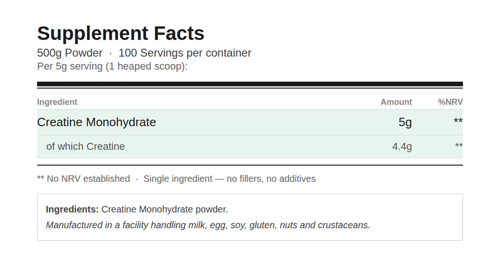Creatine Monohydrate Powder – Pure & Unflavoured | UK Made