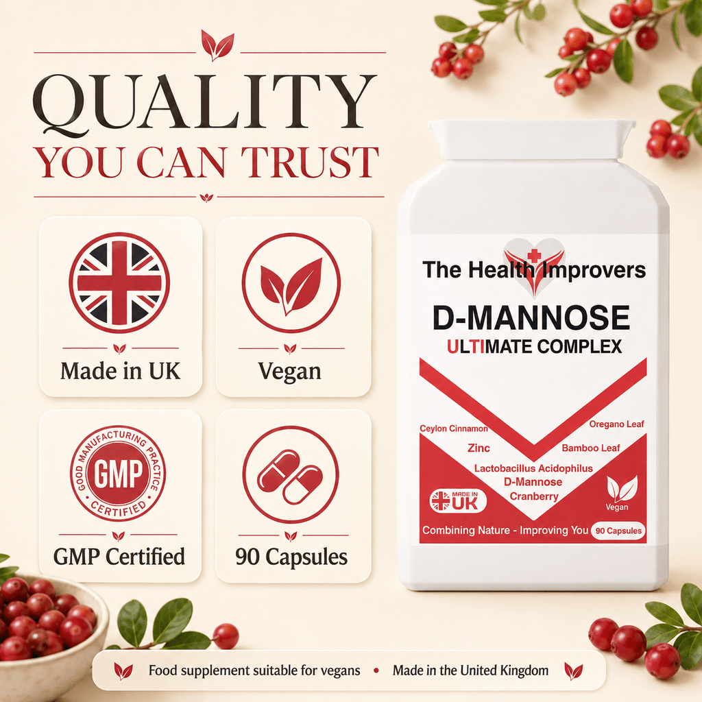 D-Mannose Ultimate Complex quality standards, UK made, vegan and GMP certified