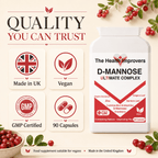D-Mannose Ultimate Complex quality standards, UK made, vegan and GMP certified