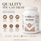 Grass-fed chocolate whey protein, UK-made to GMP and ISO 22000 with hormone-free milk