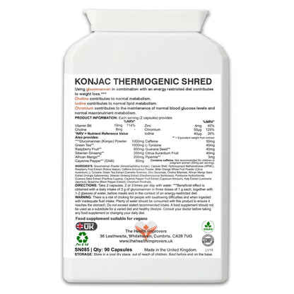 Konjac Thermogenic Shred for Weight Loss | Glucomannan 1000mg | Vegan | Made in UK - The Health Improvers