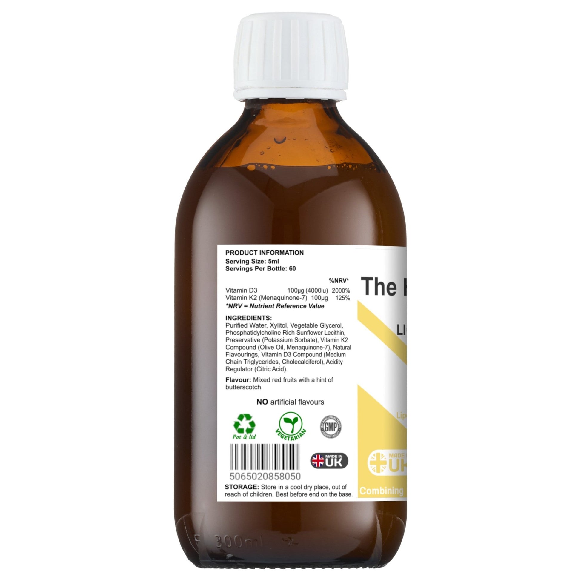 Liposomal Liquid Vitamin D3 + K2 for Immune System, Muscles, Bones & Teeth - The Health Improvers