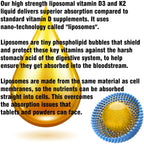 Liposomal Liquid Vitamin D3 + K2 Supplement | Optimal Absorption | - The Health Improvers
