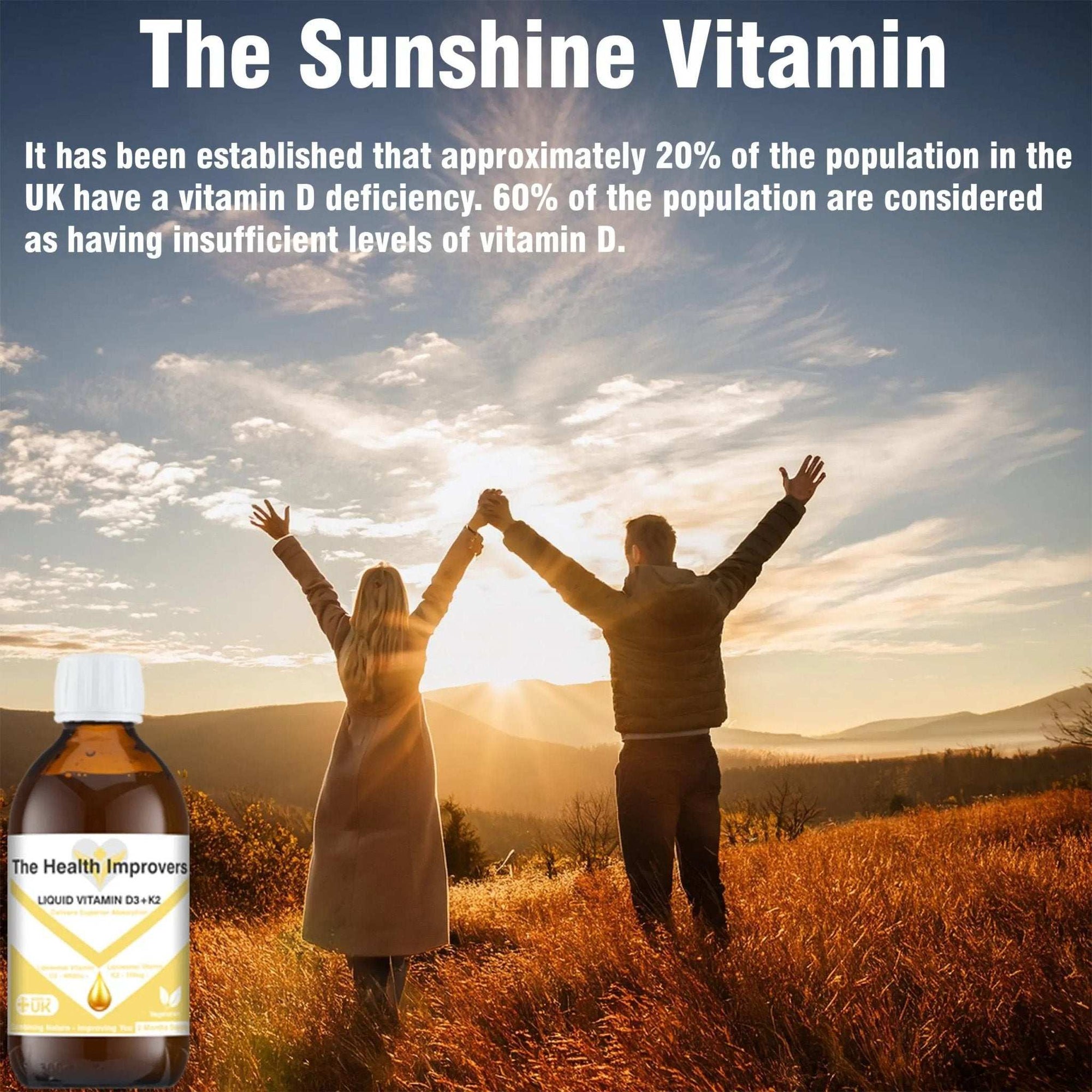 Liposomal Liquid Vitamin D3 + K2 Supplement | Optimal Absorption | - The Health Improvers