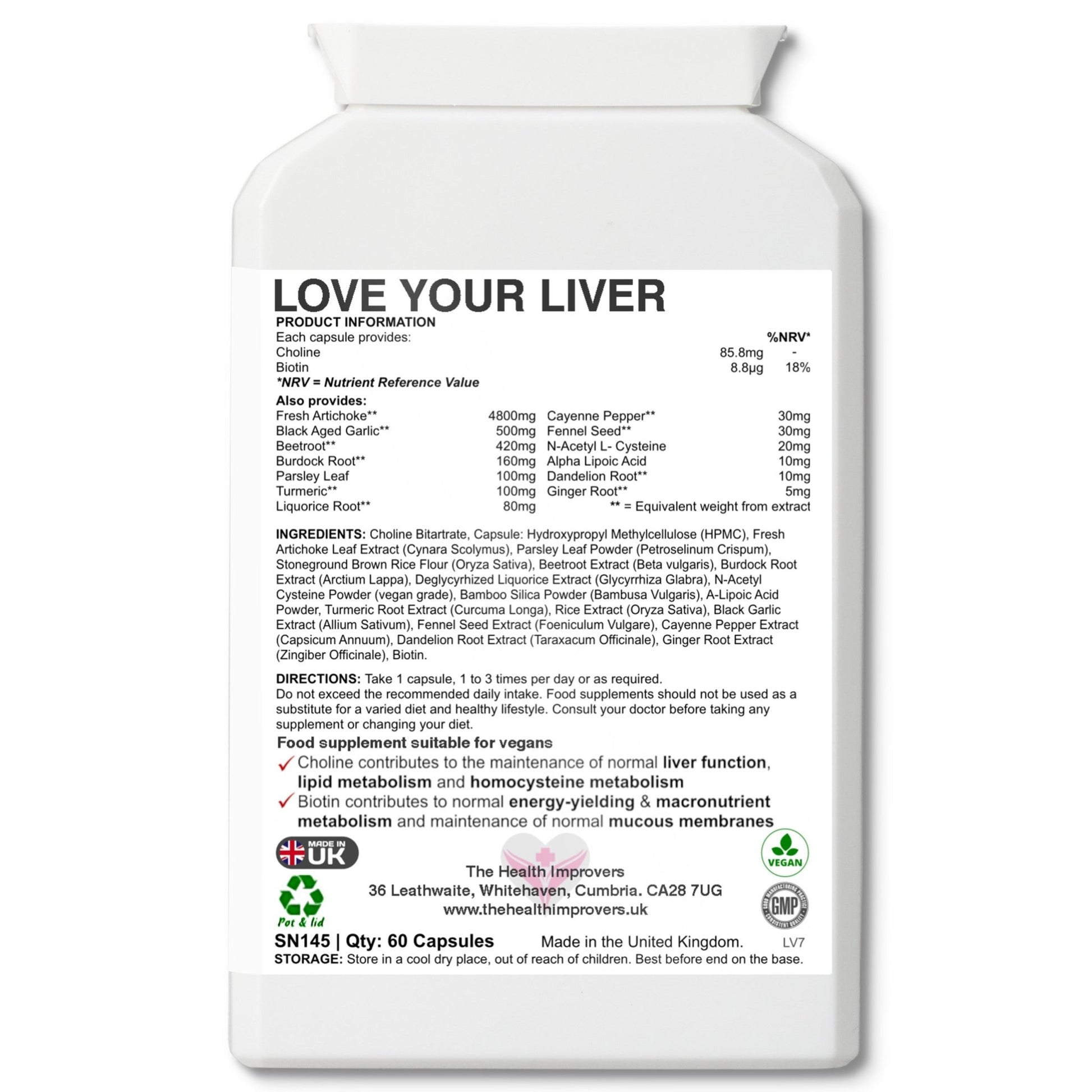 Liver Cleanse Detox & Repair Capsules with Artichoke Cayenne Biotin Supplements - The Health Improvers