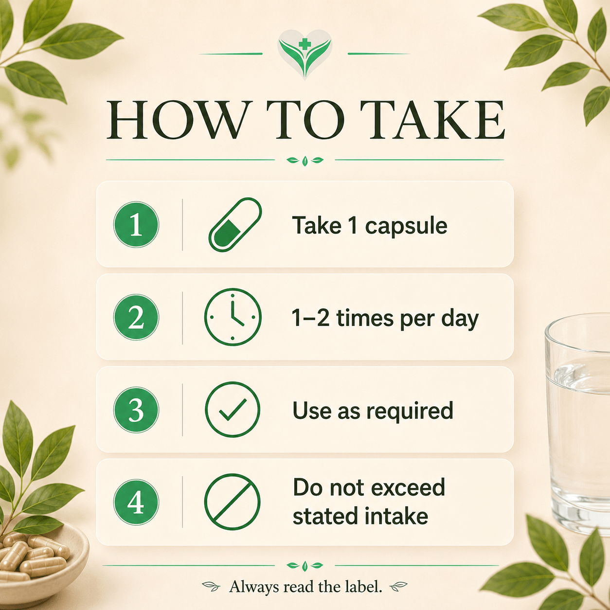 How to take LIVERenew, one capsule one to two times per day with water