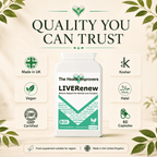 LIVERenew quality standards, UK made, vegan, kosher and halal, GMP certified