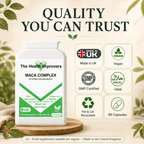 Maca Complex quality standards, UK made, vegan and GMP certified
