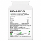 Maca Complex supplement facts and ingredients panel
