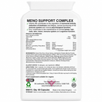 Meno Support Complex supplement facts and ingredients panel
