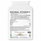 Natural Vitamin C supplement facts and ingredients panel