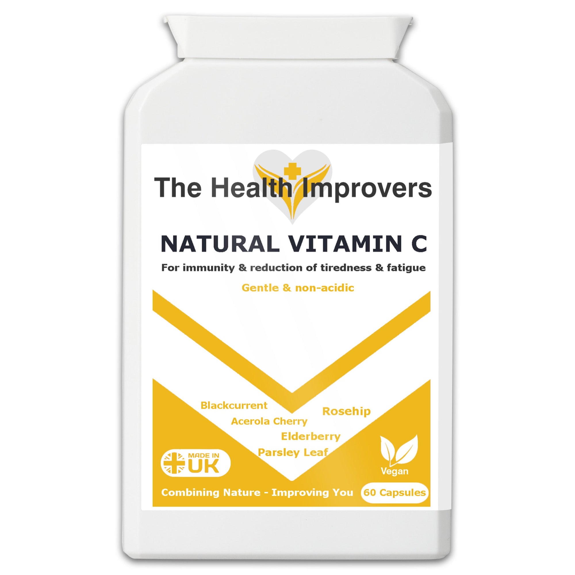Natural Vitamin C Supplement | Gentle & Non-Acidic | Vegan | The Health Improvers