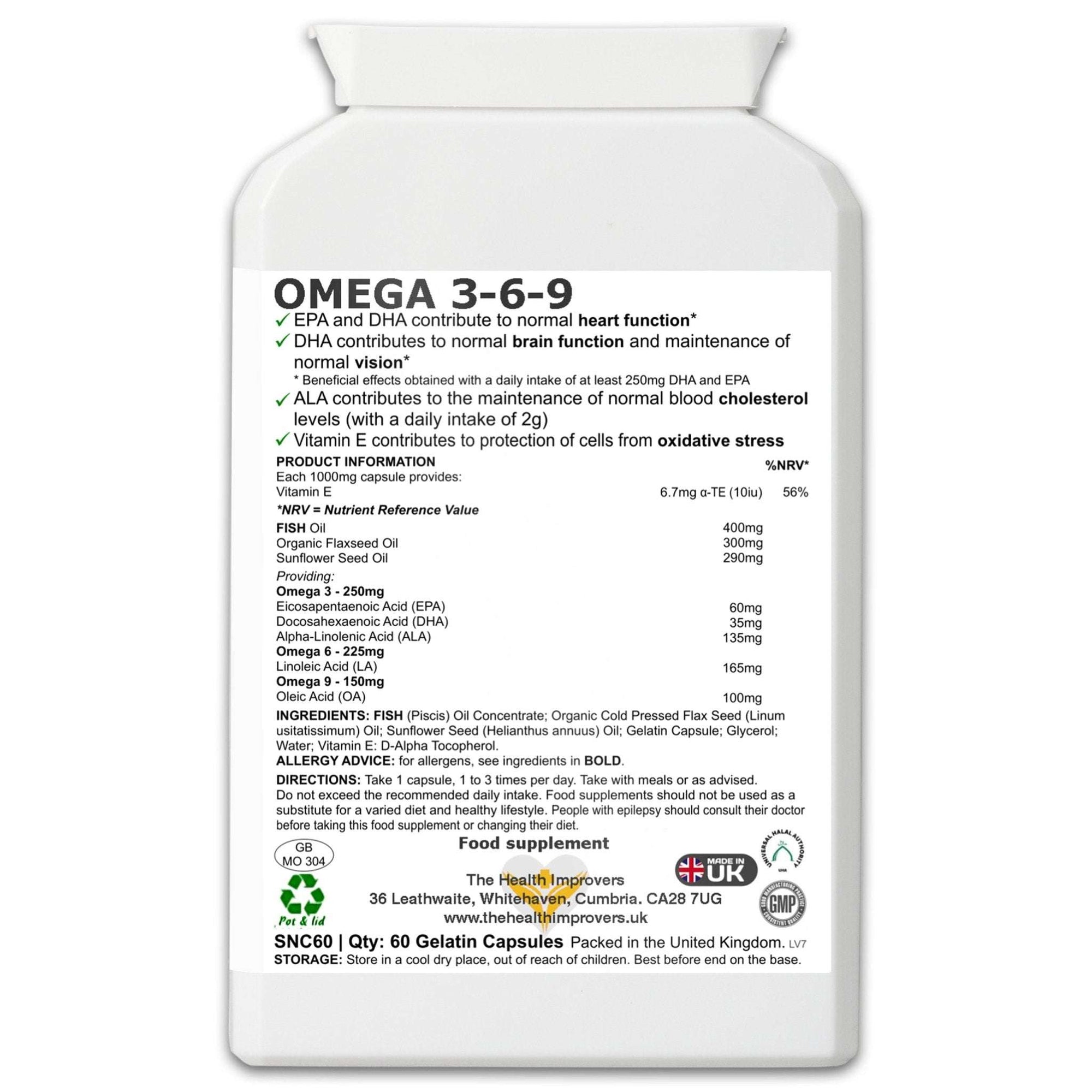 Omega 3 6 9 Essential Oils Supplement with Vitamin E |