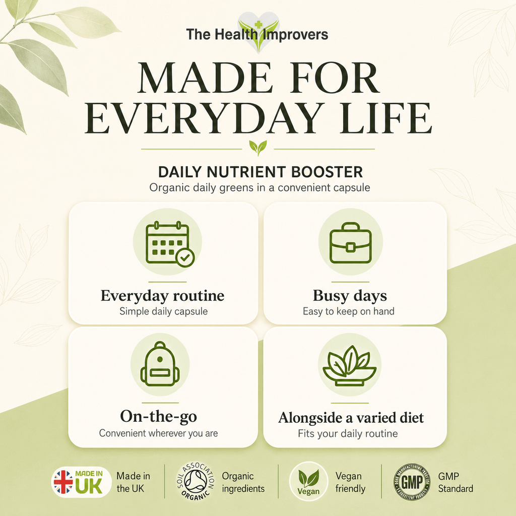 Organic Daily Nutrient Booster made for everyday life and daily wellness