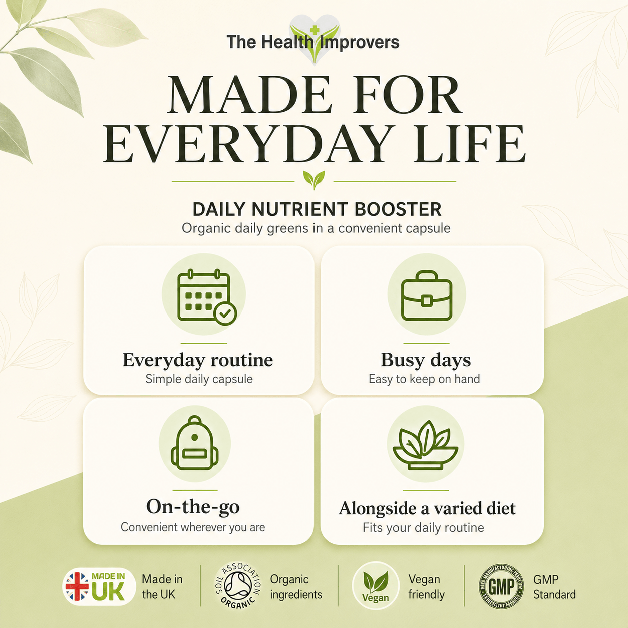 Organic Daily Nutrient Booster made for everyday life and daily wellness